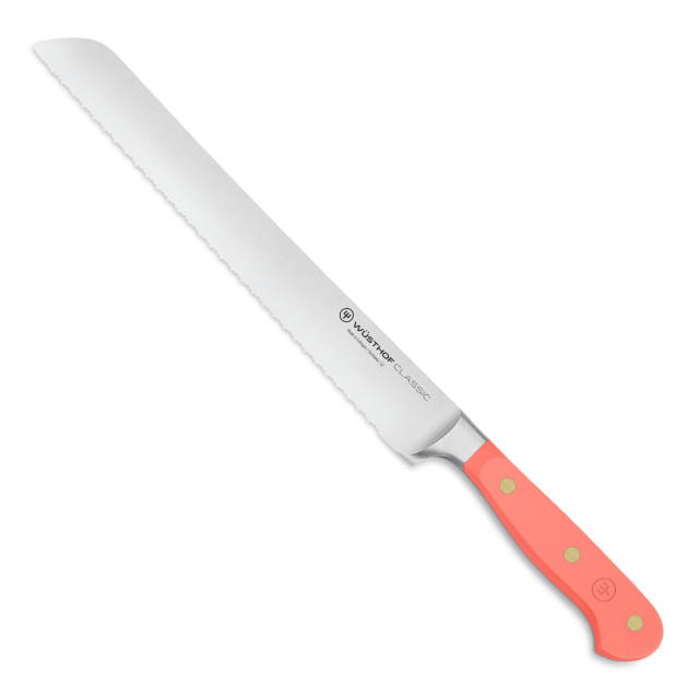 Wusthof Classic Double Serrated Bread Knife, 23cm - Coral Peach