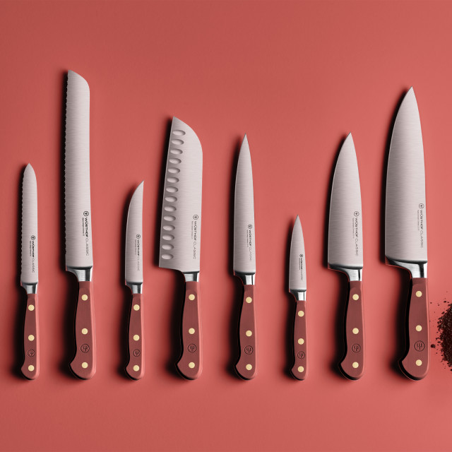 Wusthof Classic Santoku, 17cm - Tasty Sumac with other knives