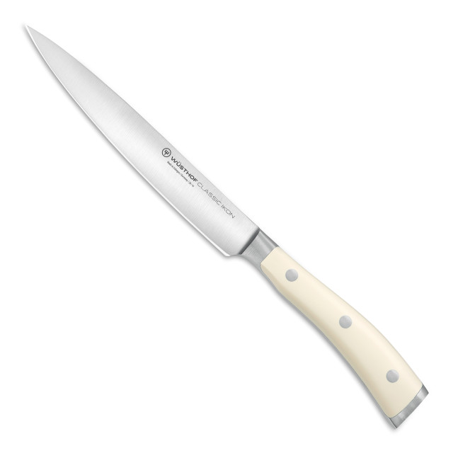 Wusthof Classic Ikon Creme Knife Block Set, 6-Piece knife angle
