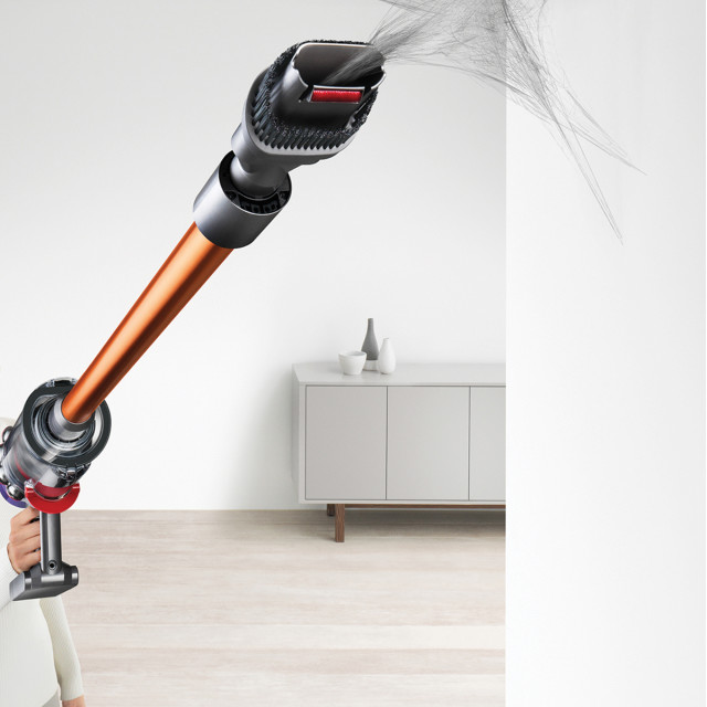 Dyson V10 Absolute Cordless Vacuum vacuuming spider webs