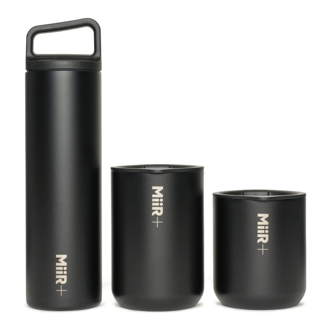 MiiR Vacuum Insulated Climate Positive Tumbler, 470ml - Black with other tumblers showing scale