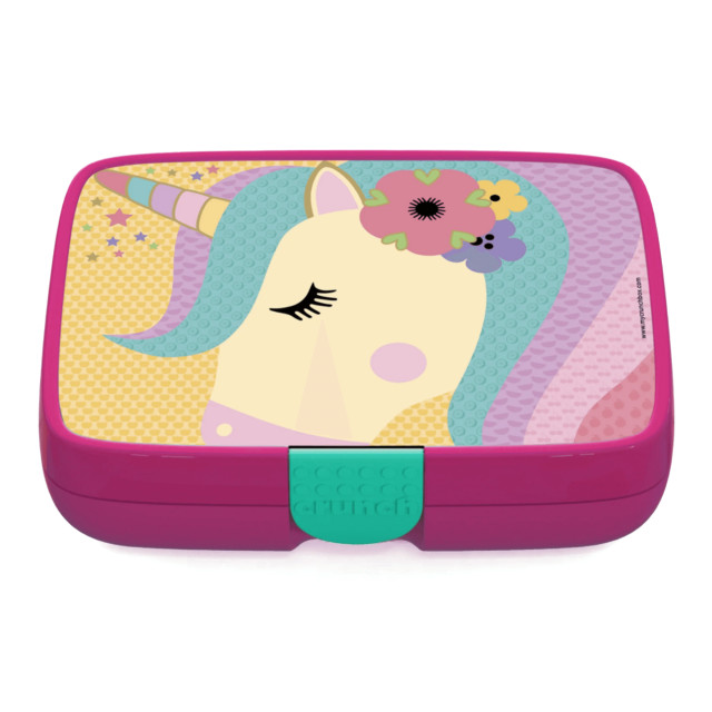 Crunchbox Classic 5 Pink Compartment Lunchbox - Unicorn