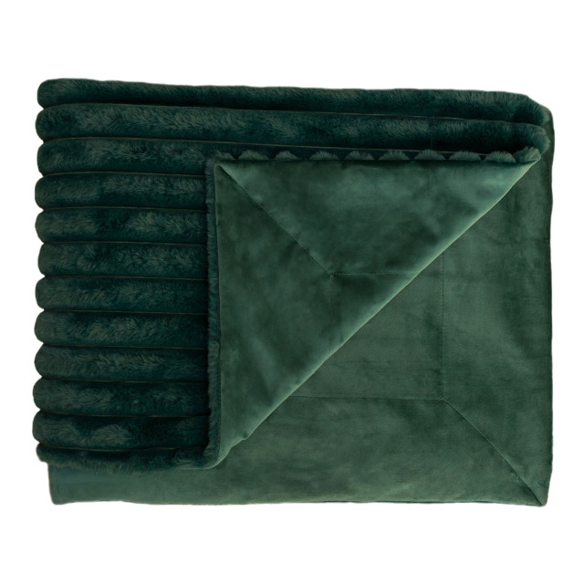 Linen House Decadence Fur Throw - Emerald