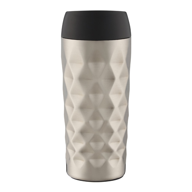Snappy Diamond Double Wall Stainless Steel Tumbler - Sliver angle