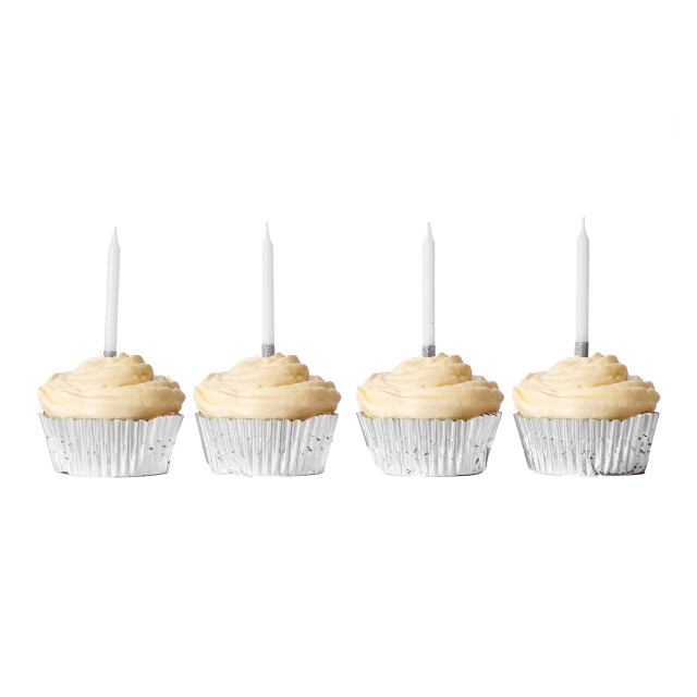 Tala 24 Candles - Silver on cupcakes