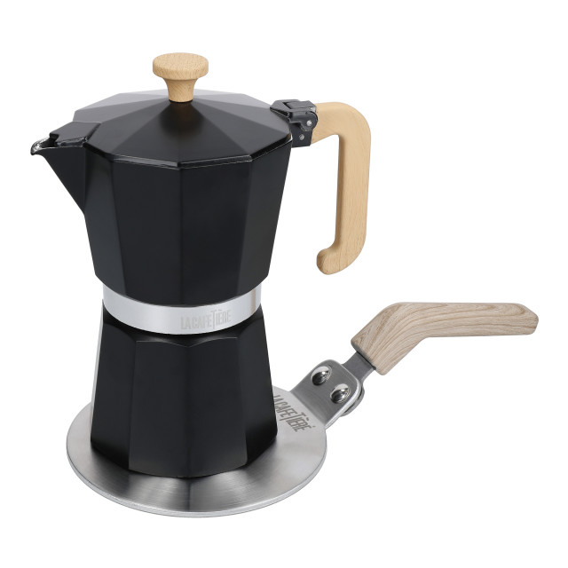 La Cafetiere Induction Conversion Plate, 13cm angle with the espresso maker