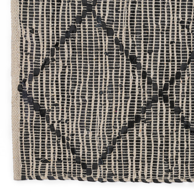 Thread Office Morpeth Rug in Charcoal, 240cm x 330cm corner close up