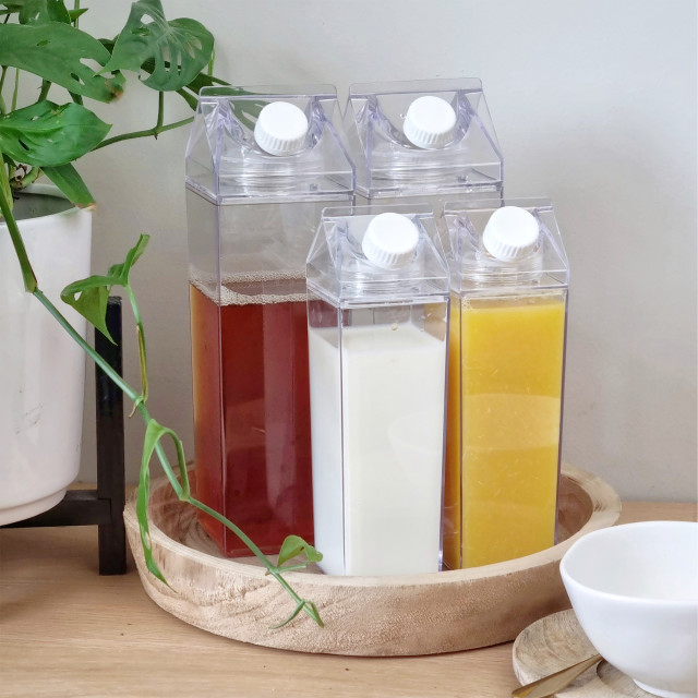 Trendz Of Today Square Clear Carton Bottles - 500ml in the fridge