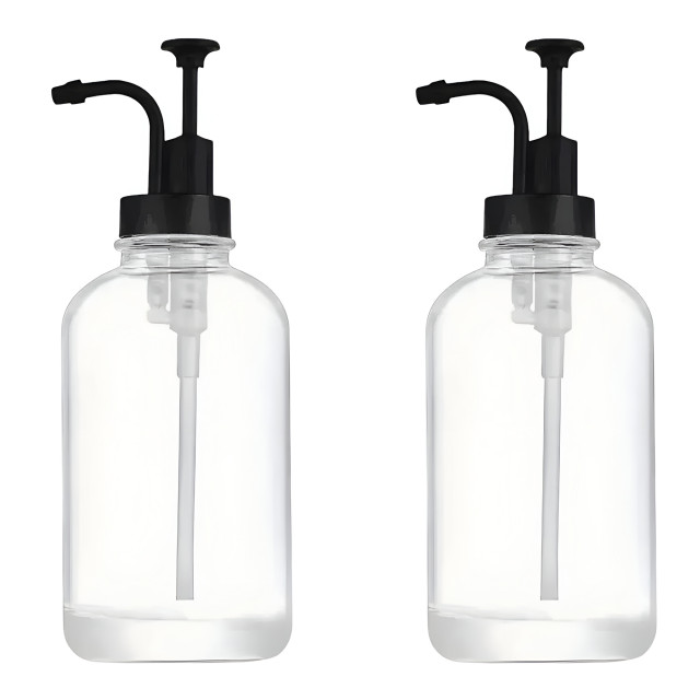 Trendz Of Today Glass Syrup Pump Bottles, Set of 2 - Black