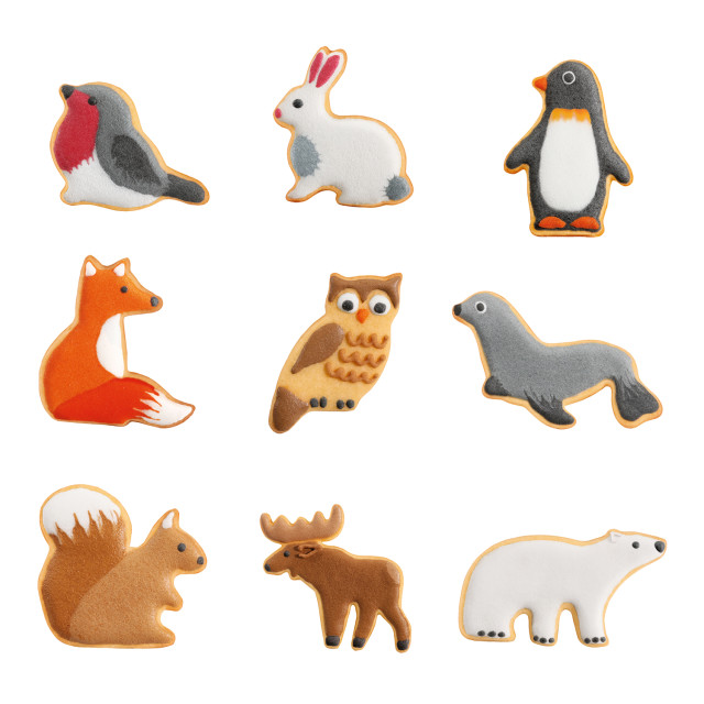 Tescoma Animal Cookie Cutters Set angle baked animal cookies