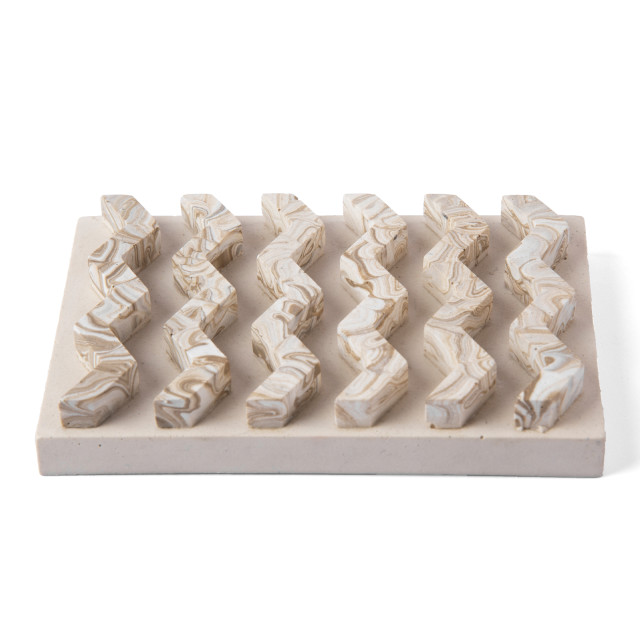 Alkaline Marbled Ziggy Soap Dish - Neutral