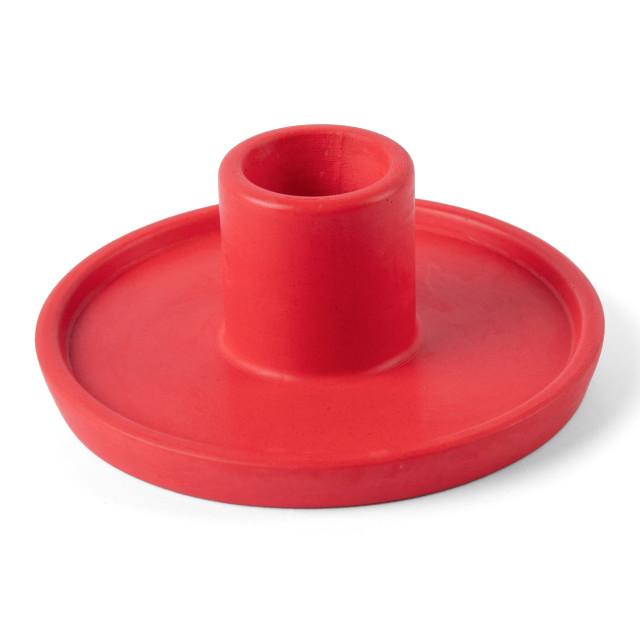 Alkaline Small Candlestick Holder  - Red