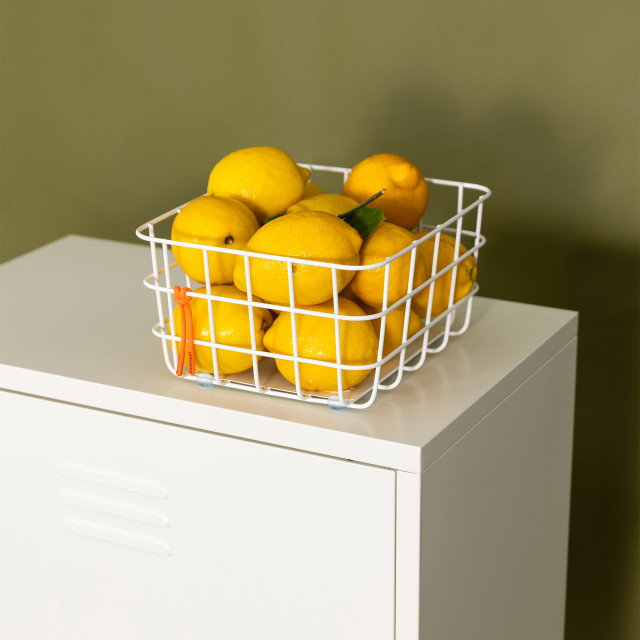 Popstrukt Waffle Basket Medium - White with lemons