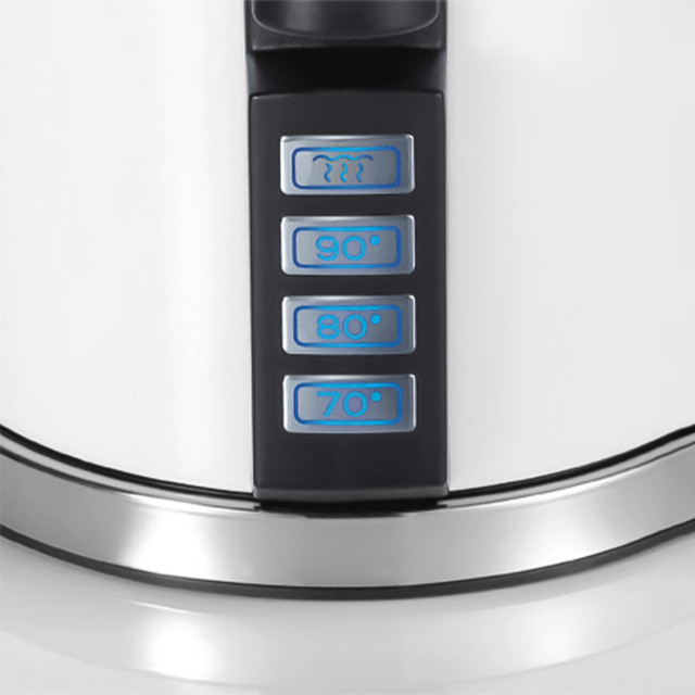 Graef Variable Temperature Cordless Kettle, 1.5L - White button detail