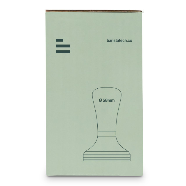BaristaTech Walnut Espresso Coffee Tamper packaging angle