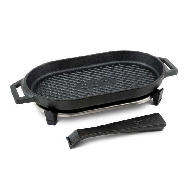 Ooni Cast Iron Grizzler Pan with Stainless Steel Trivet Base