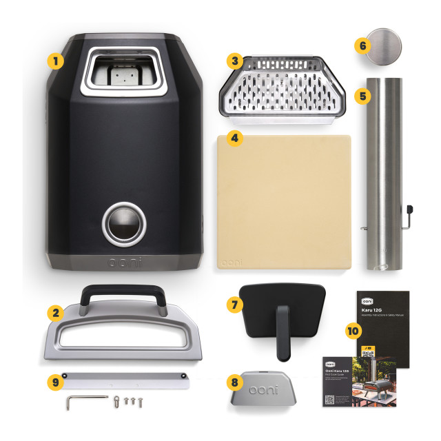 Ooni Karu 12G Wood & Charcoal Fired Pizza Oven components