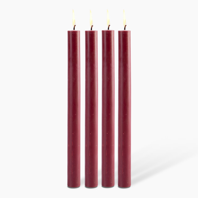 Okra Candle Traditional Dinner Candle, Set of 4 - Red