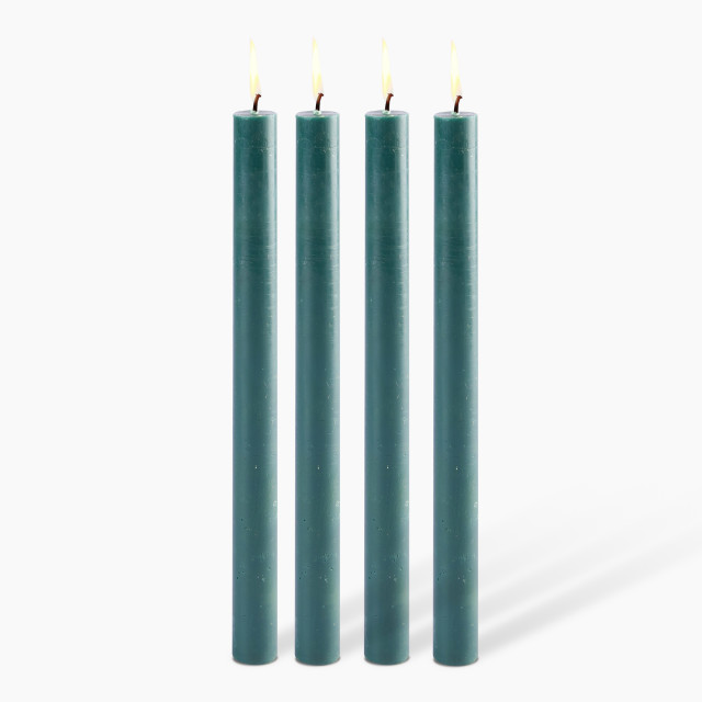 Okra Candle Traditional Dinner Candle, Set of 4 - Xmas Tree Green