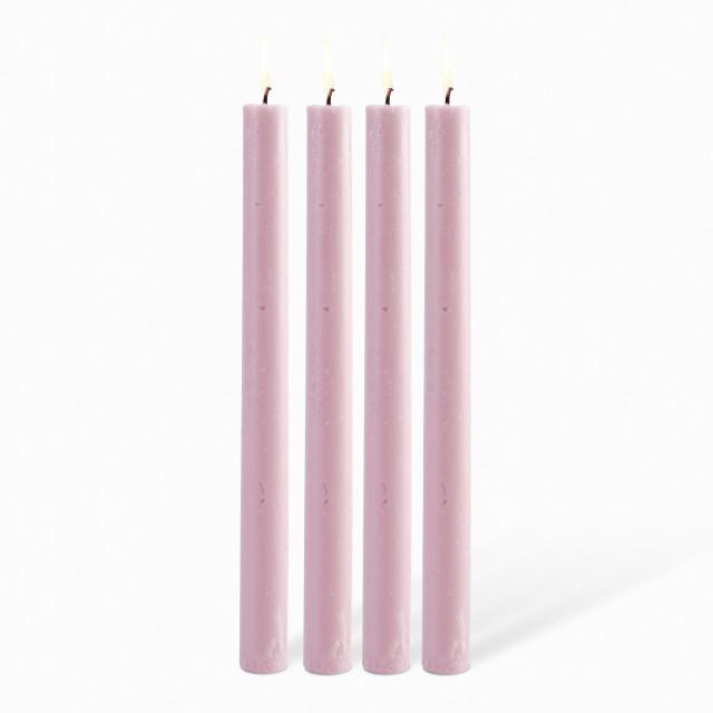 Okra Candle Traditional Dinner Candle, Set of 4 - Pale Pink