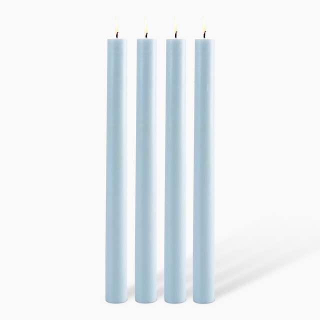 Okra Candle Traditional Dinner Candle, Set of 4 - Duck Egg Blue