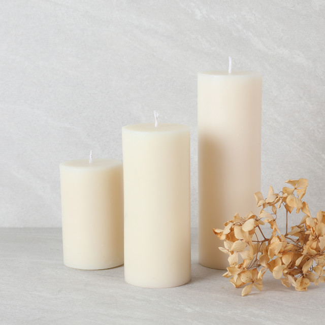 Okra Candle Off White Pillar Candle