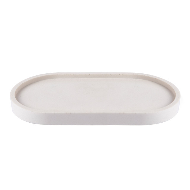 Alkaline Pill-Shaped Bathroom Tray - Bone White