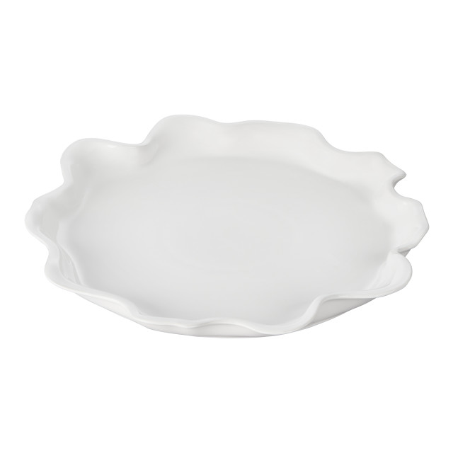 Le Creuset Stoneware Ruffle Serving Platter, 36cm - White