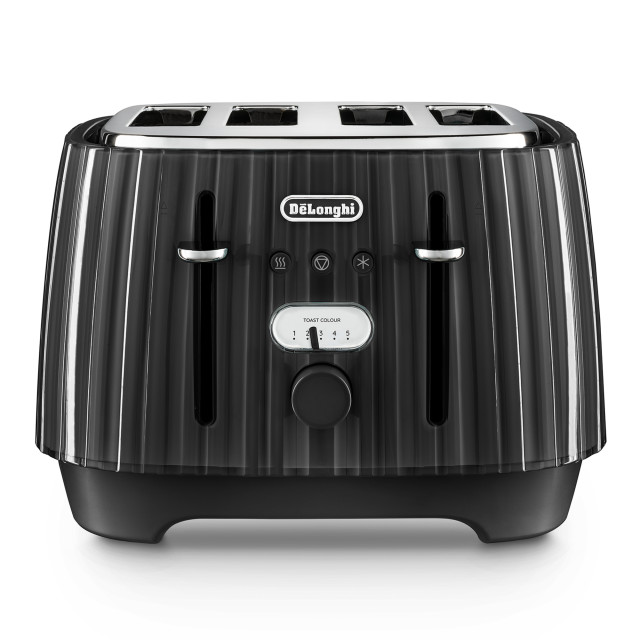 DeLonghi Ballerina 4-Slice Toaster, 1800W - Furnace Black angle