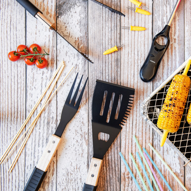 ChefAid Braai Fork on the table with food