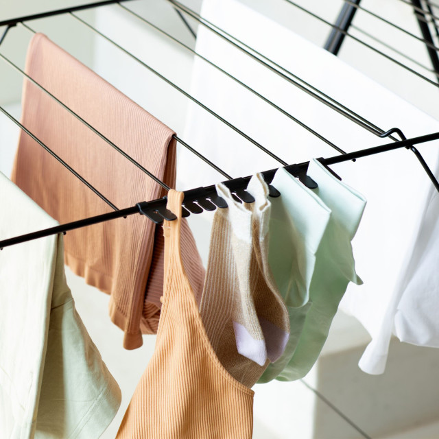 Brabantia Sock Holder, Set Of 2 - Black on the hanger with cloths