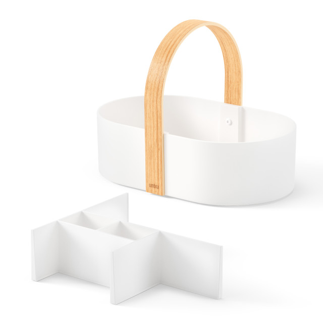 Umbra Bellwood Caddy - White and Natural with dividers