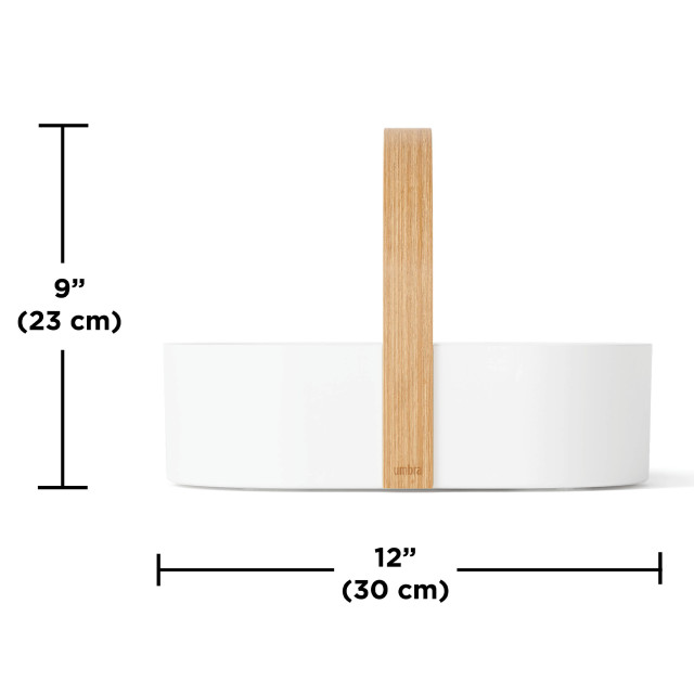 Umbra Bellwood Caddy - White and Natural measurements