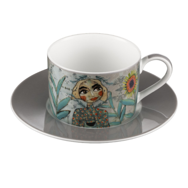 Olivia Cuzins Cup & Saucer, Set of 4 angle