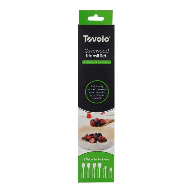 Tovolo Olivewood Spatula Utensil Set, Set of 6 packaging