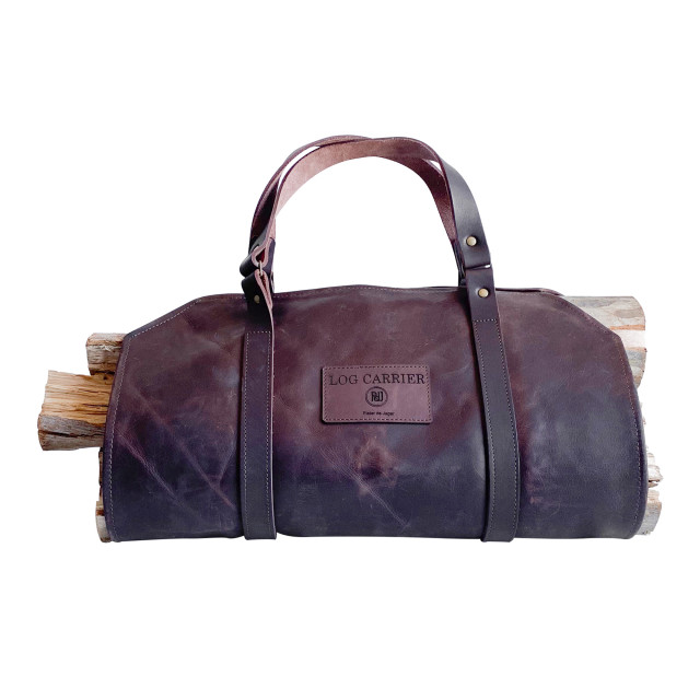 Pieter De Jager Leather Log Carrier - Brown