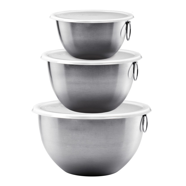 Tovolo Stainless Steel Mixing Bowls with Tight Seal Lids, Set of 3