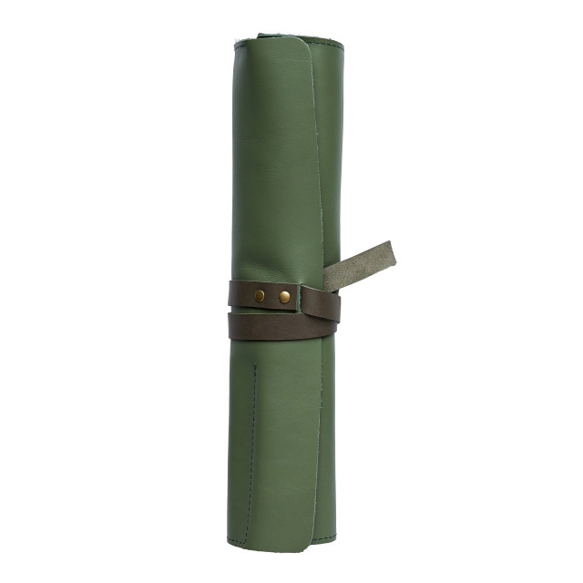 Arrow Leather Goods Classic Knife Roll Bag - Green angle