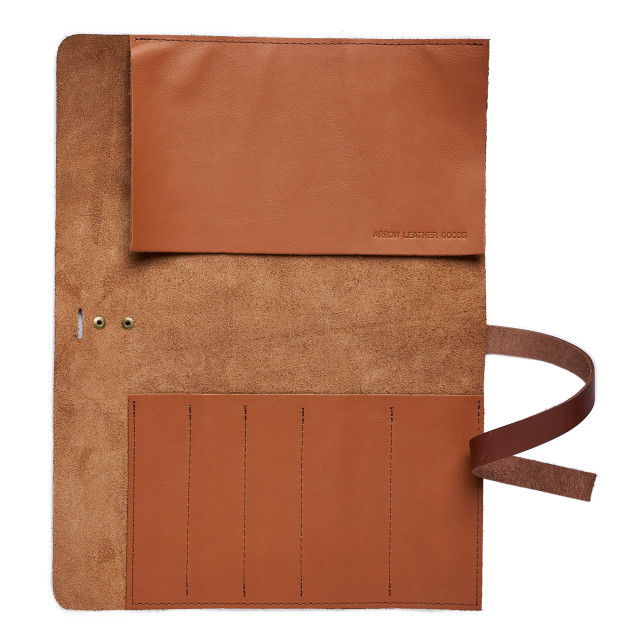 Arrow Leather Goods Classic Knife Roll Bag - Brown
