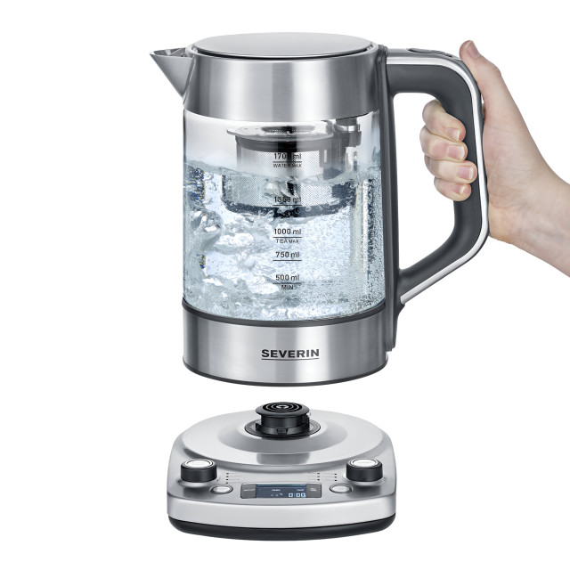Severin Tea Maker with Automatic Lift Function, 1.7L angle