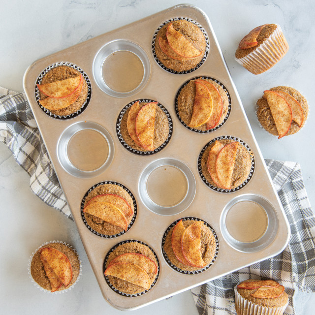 Nordic Ware Naturals 12-Cup Muffin Pan with muffins
