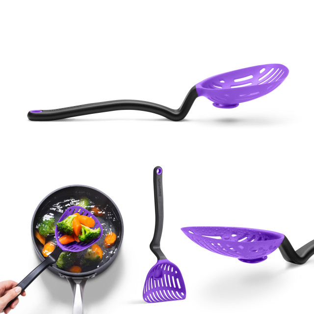 Dreamfarm Lestrain Dripless Sit-Up Scoop Strainer - Purple detail