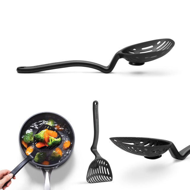Dreamfarm Lestrain Dripless Sit-Up Scoop Strainer - Black detail