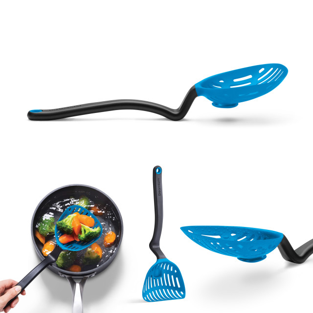 Dreamfarm Lestrain Dripless Sit-Up Scoop Strainer - Blue detail