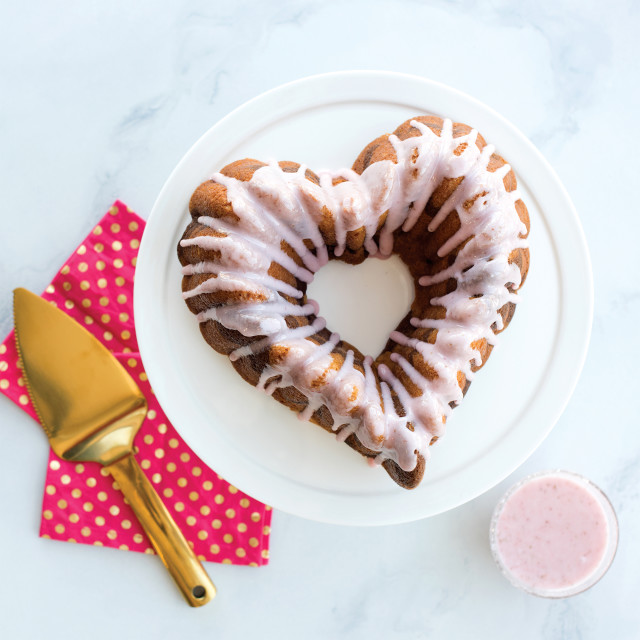 Nordic Ware Elegant Heart Bundt, 10-cup on the table