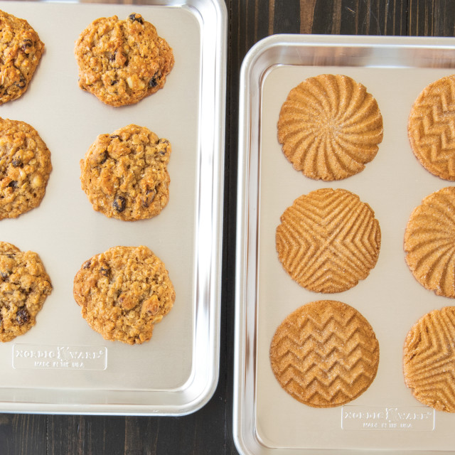 Nordic Ware Quarter Sheet with biscuits