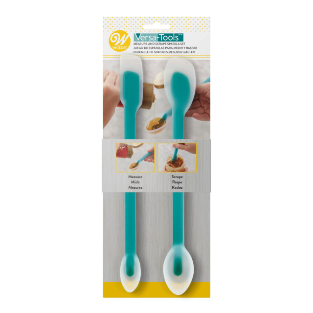 Wilton Versa-Tools Measure and Scrape Spatula, Set of 2 packaging