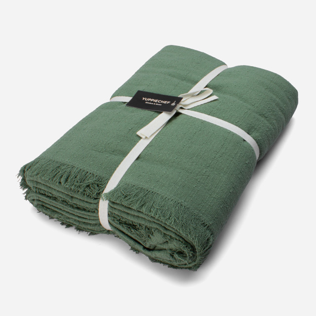 Yuppiechef Stonewashed Cotton Sage Tablecloth - 8-10
