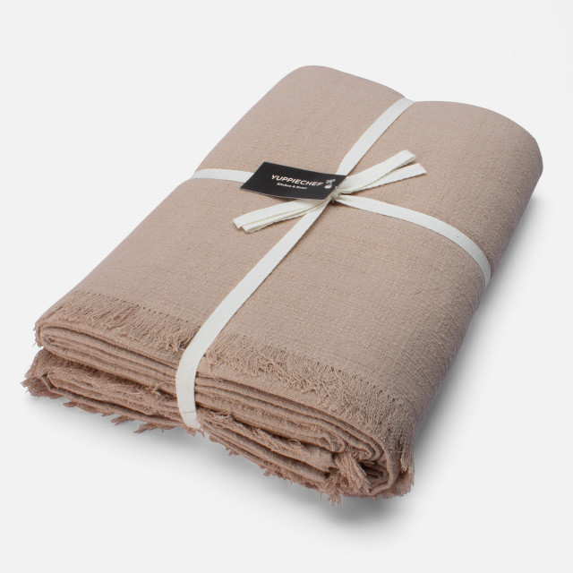 Yuppiechef Stonewashed Cotton Natural Tablecloth - 8-10