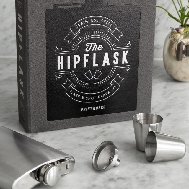 Printworks The Essentials Hip Flask Set on the table